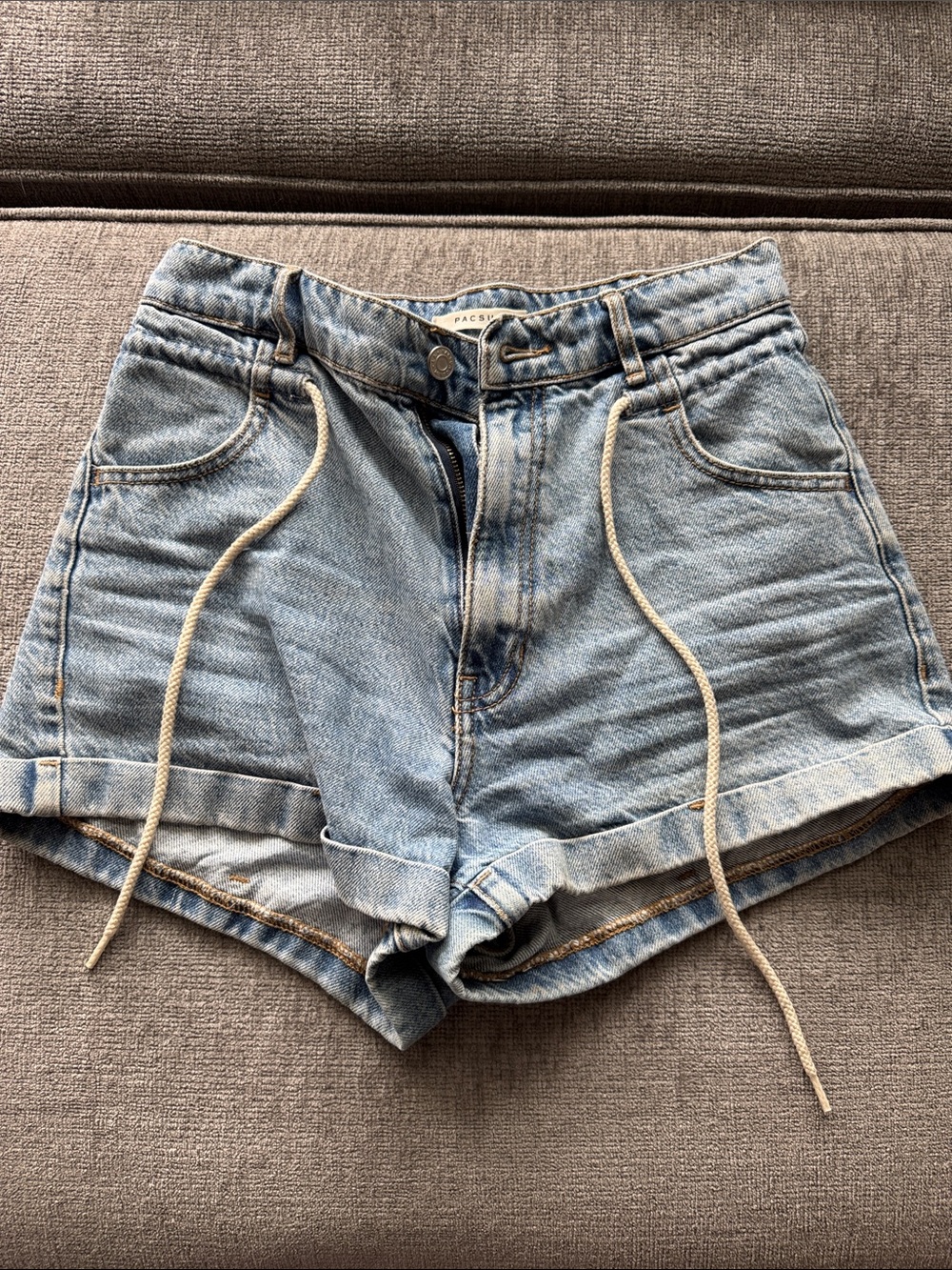 PacSun Light Wash High-Rise Denim Shorts